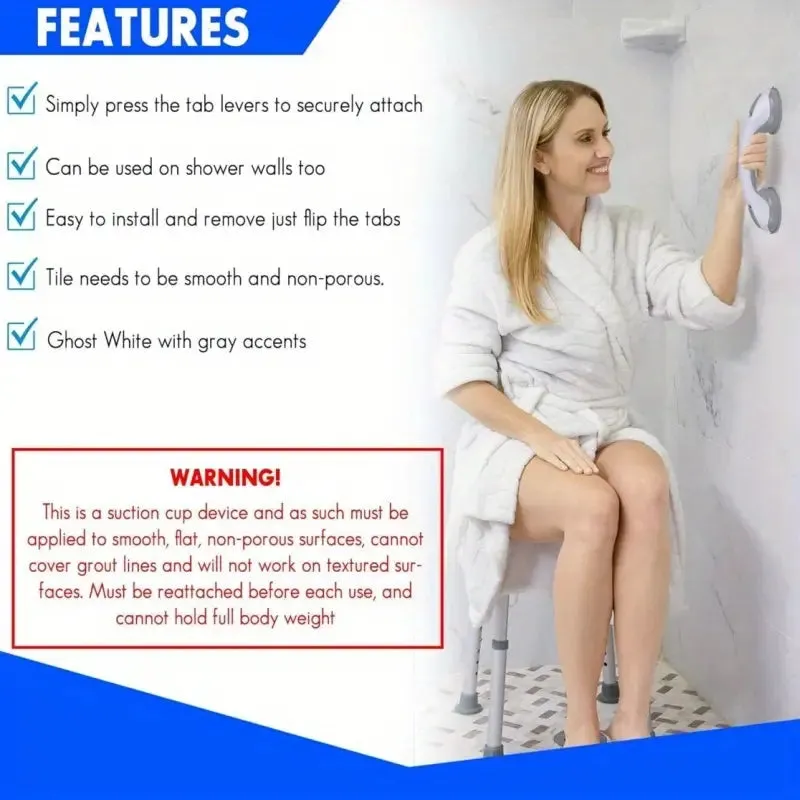 2-Pack: Shower Handle Grab Bars For Bathtubs And Showers