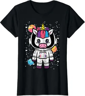 Astronaut Unicorn Cute Space Galaxy Toddler Girls Kids Women T-Shirt