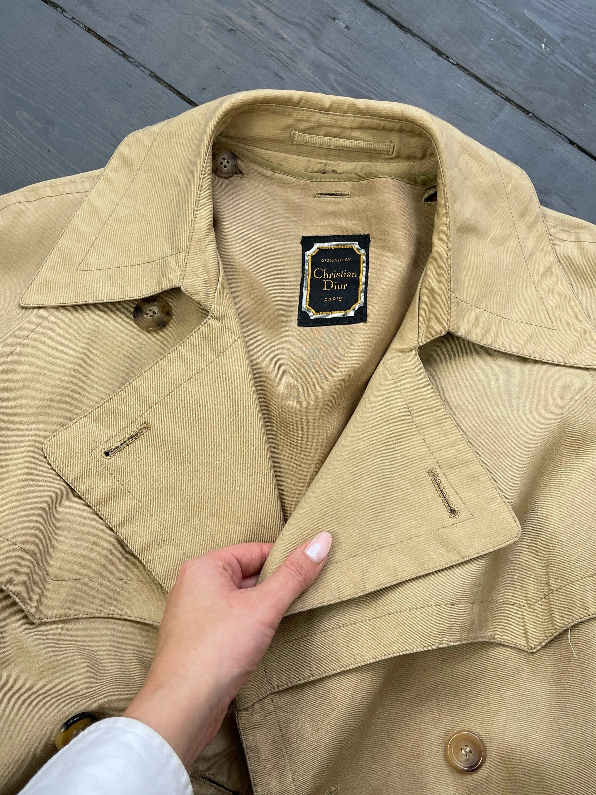 Christian Dior Double Breasted Cotton Trench Coat