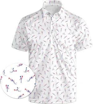 Golf Shirts for Men Funny Polo Short Sleeve Performance Moisture Wicking Quick Dry Mens Hawaiian Polo Shirt