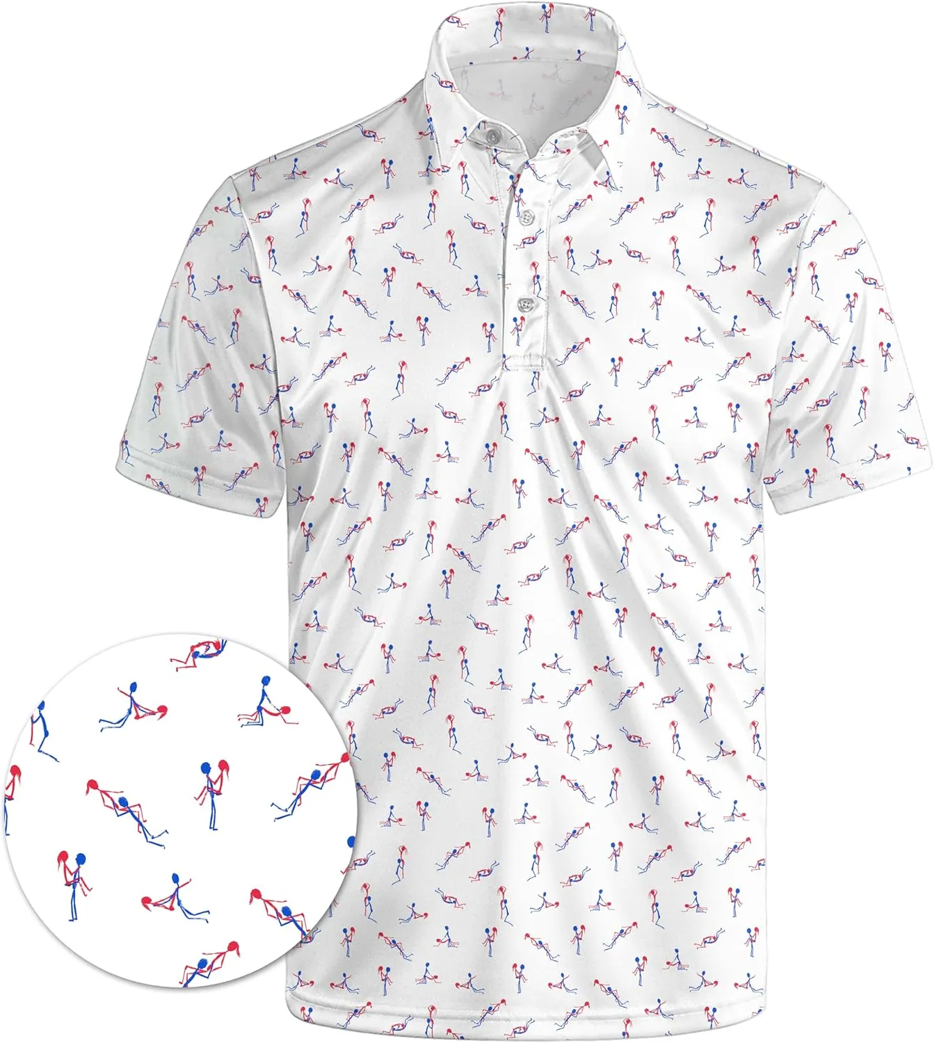 Golf Shirts for Men Funny Polo Short Sleeve Performance Moisture Wicking Quick Dry Mens Hawaiian Polo Shirt