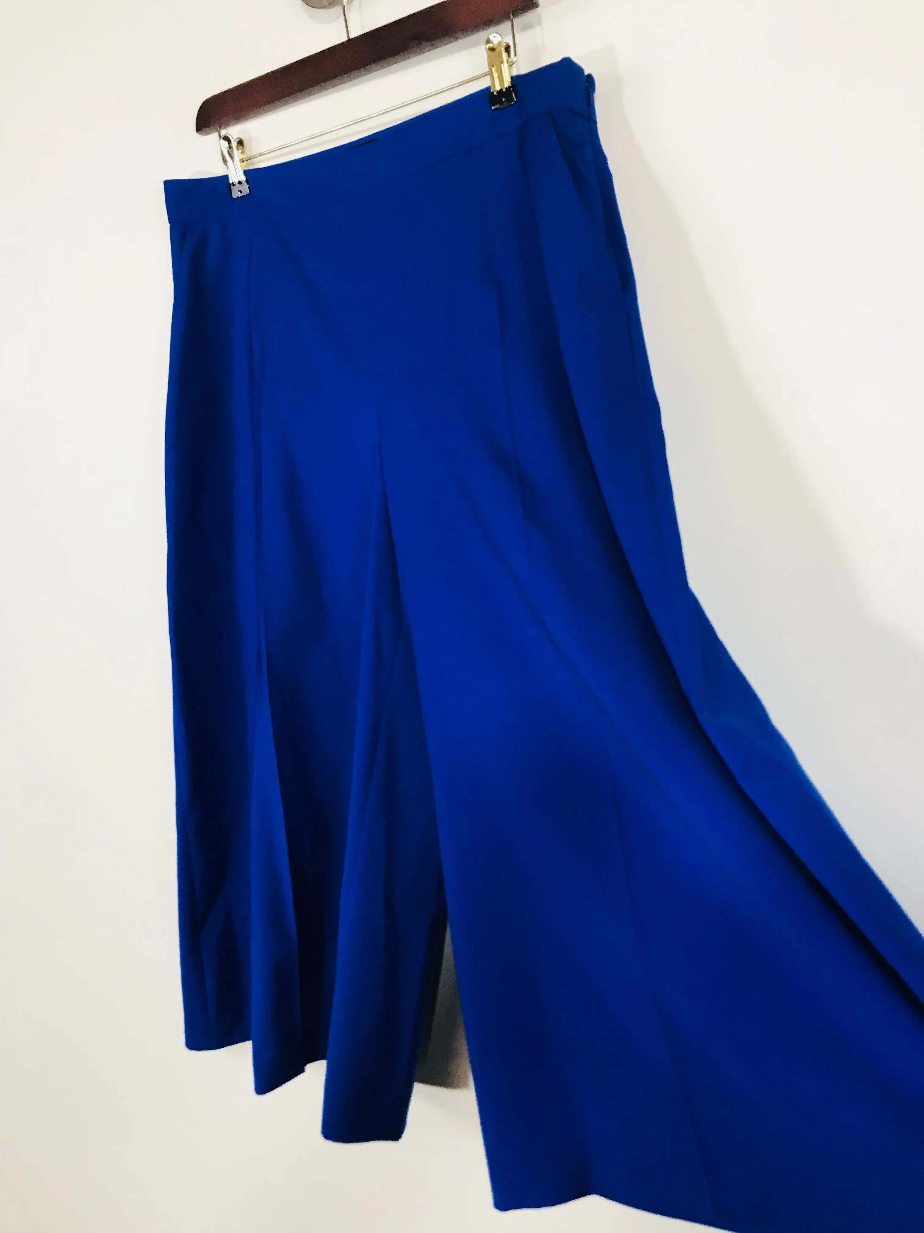 John Lewis Women's Wool Flared Culottes Trousers | UK14  | Blue