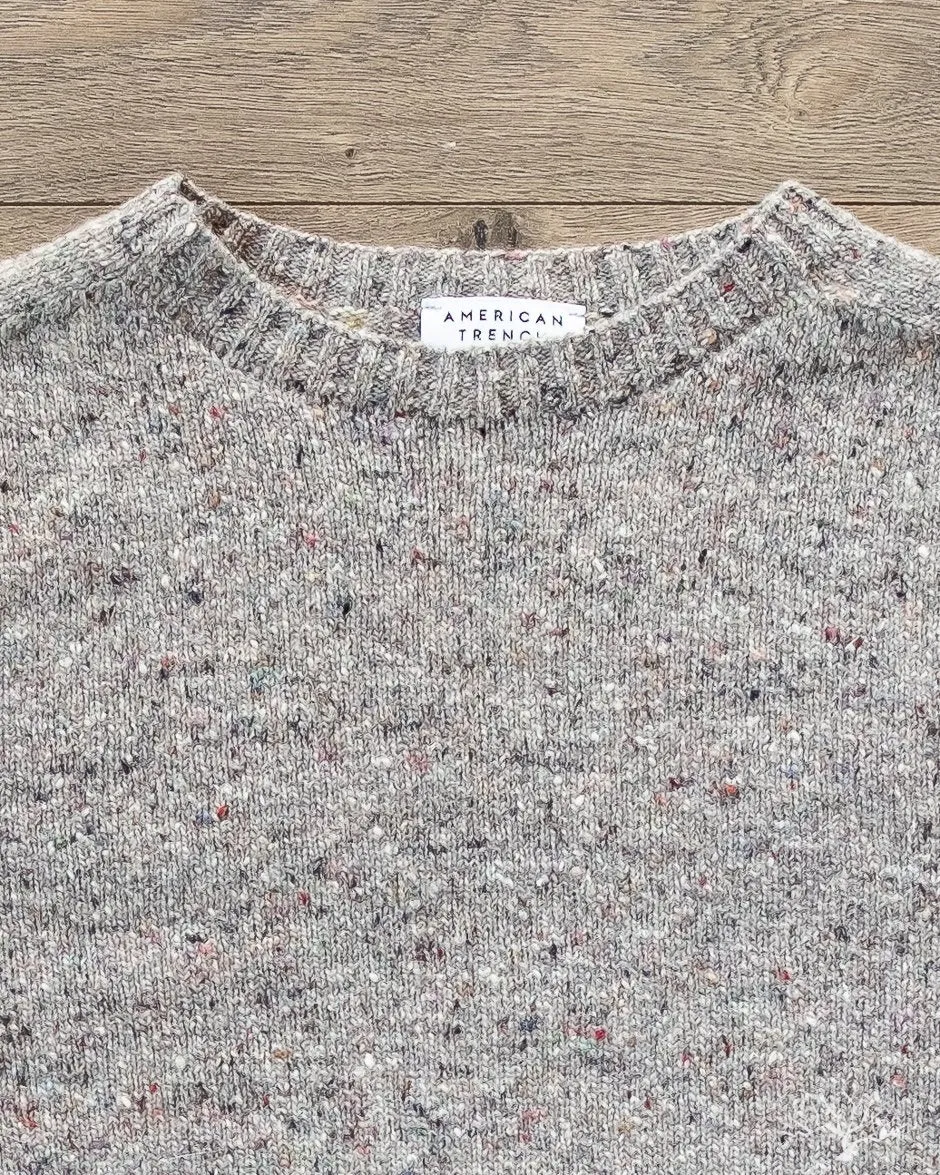 Merino Cashmere Blend Donegal Sweater - Ash
