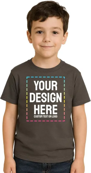 Personalized Kids T-Shirt Print with Text, Image or Logo - Custom DTF Printed Cotton Tees - Design Your Own Shirt for Kids