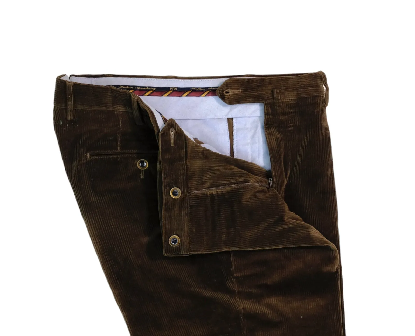 PT01 - Dark Brown Mid-Rise Corduroy Trousers 50