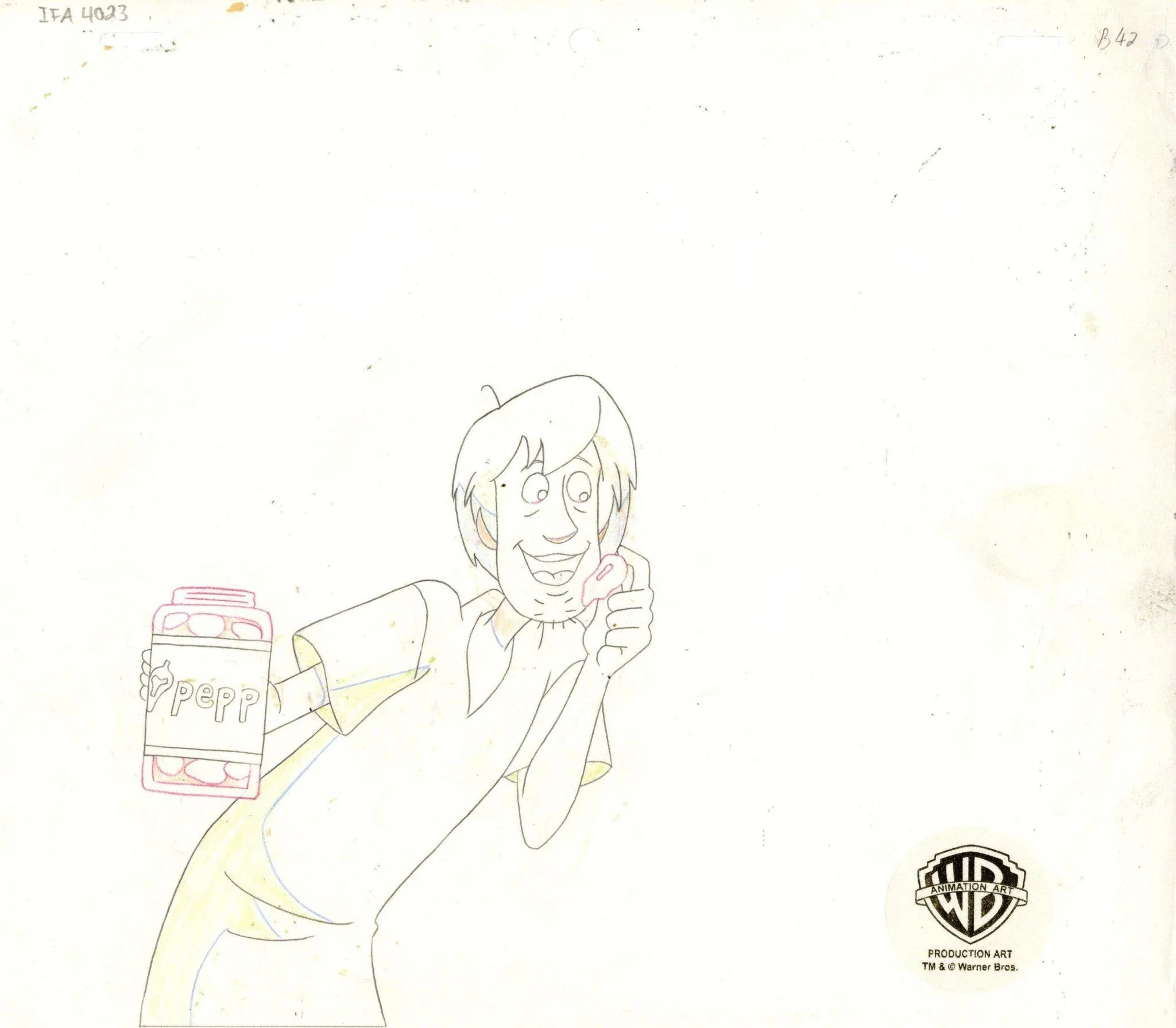Scooby-Doo on Zombie Island Original Production Cel With Matching Drawings: Scooby and Shaggy