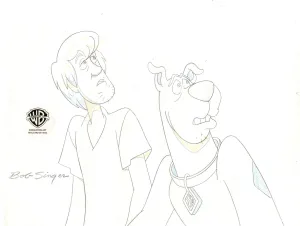 Scooby-Doo on Zombie Island Original Production Drawing: Scooby and Shaggy