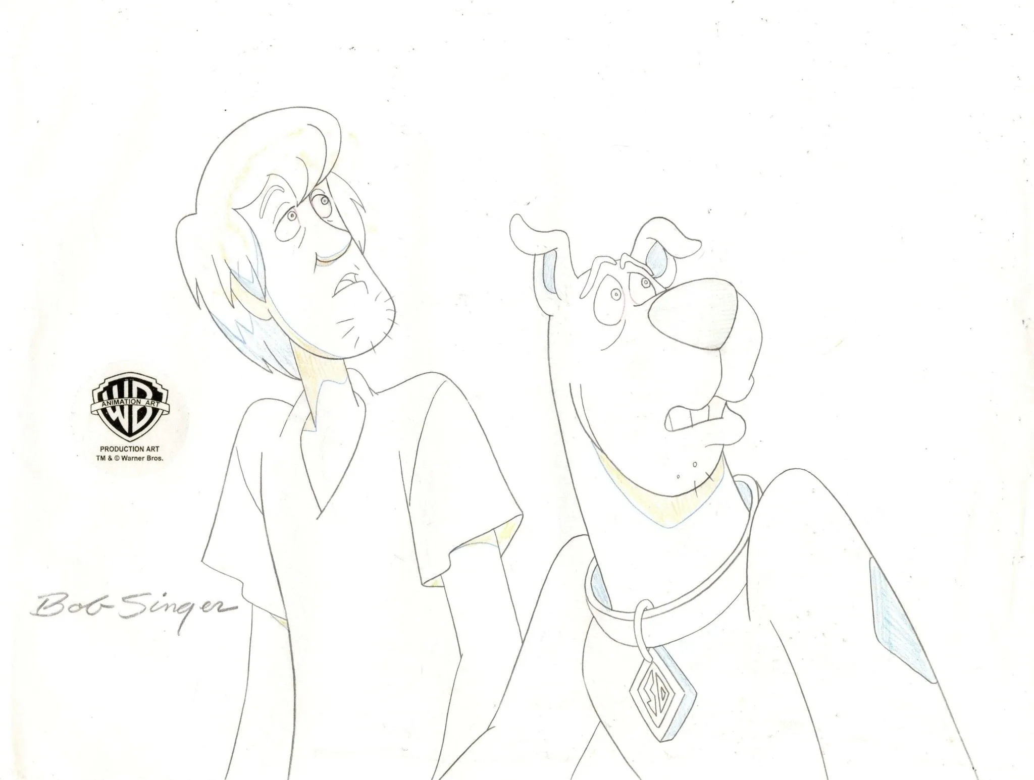 Scooby-Doo on Zombie Island Original Production Drawing: Scooby and Shaggy