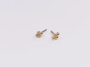 Threadless end 14Kt -Beaded quad. VERY POPULAR, DELICATE looking