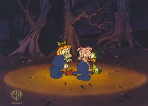 Tiny Toons Original Production Cel: Elmyra, Hamton J. Pig, and Plucky Duck
