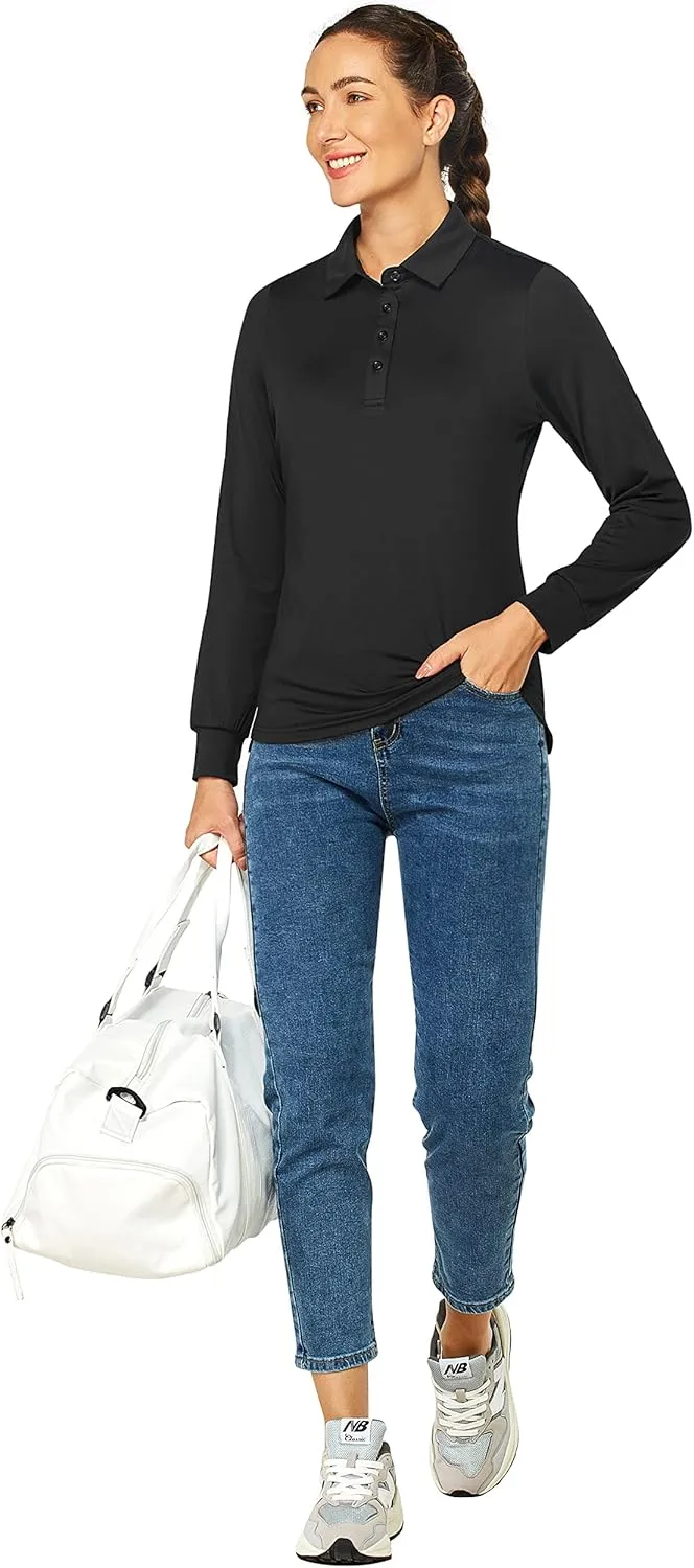 Women's Golf Shirt Short Long Sleeve Polo Shirts Lightweight Quick-Dry Workout Daily Work Shirts Tops for Women