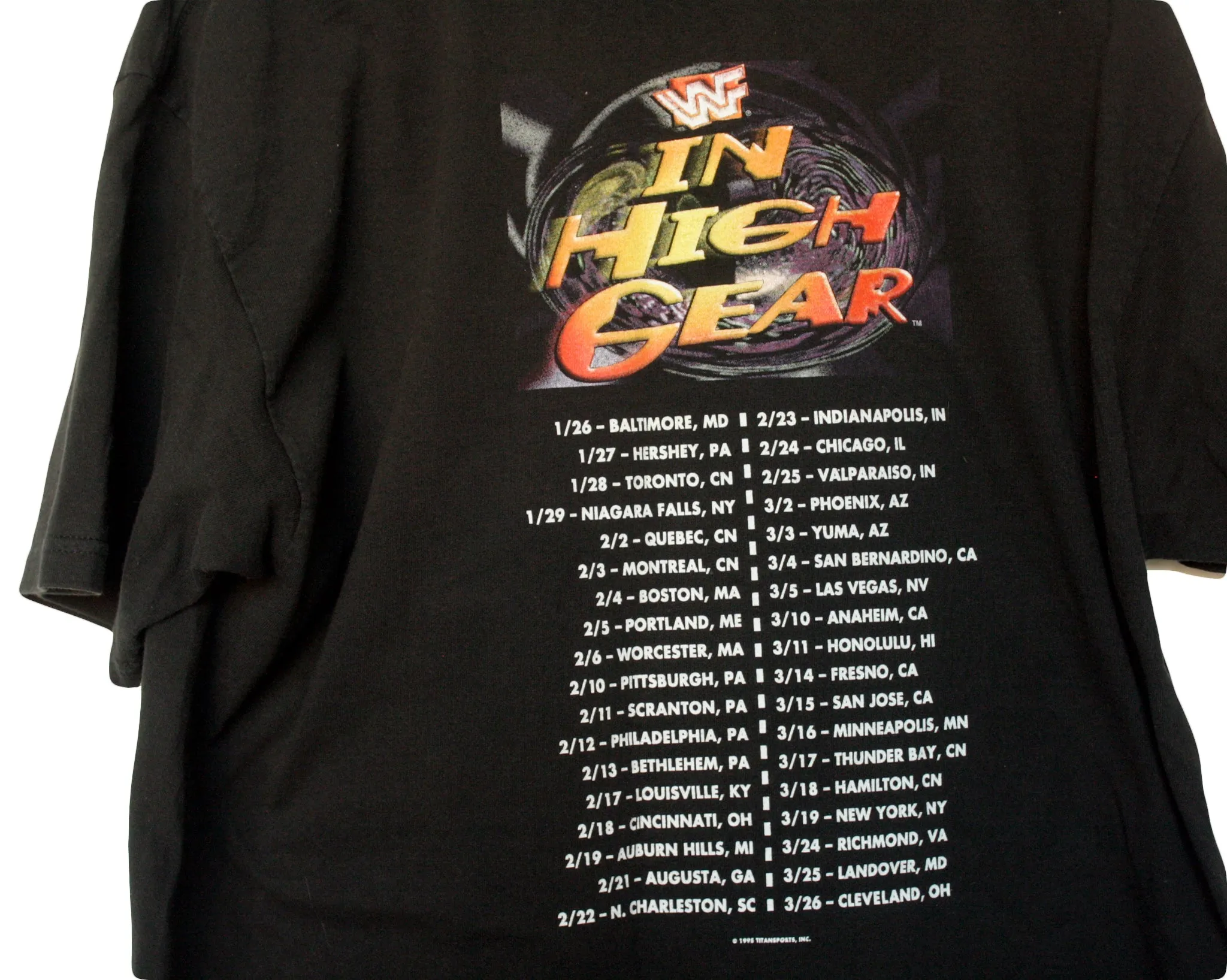 WWF IN HIGH GEAR TOUR T-SHIRT XL