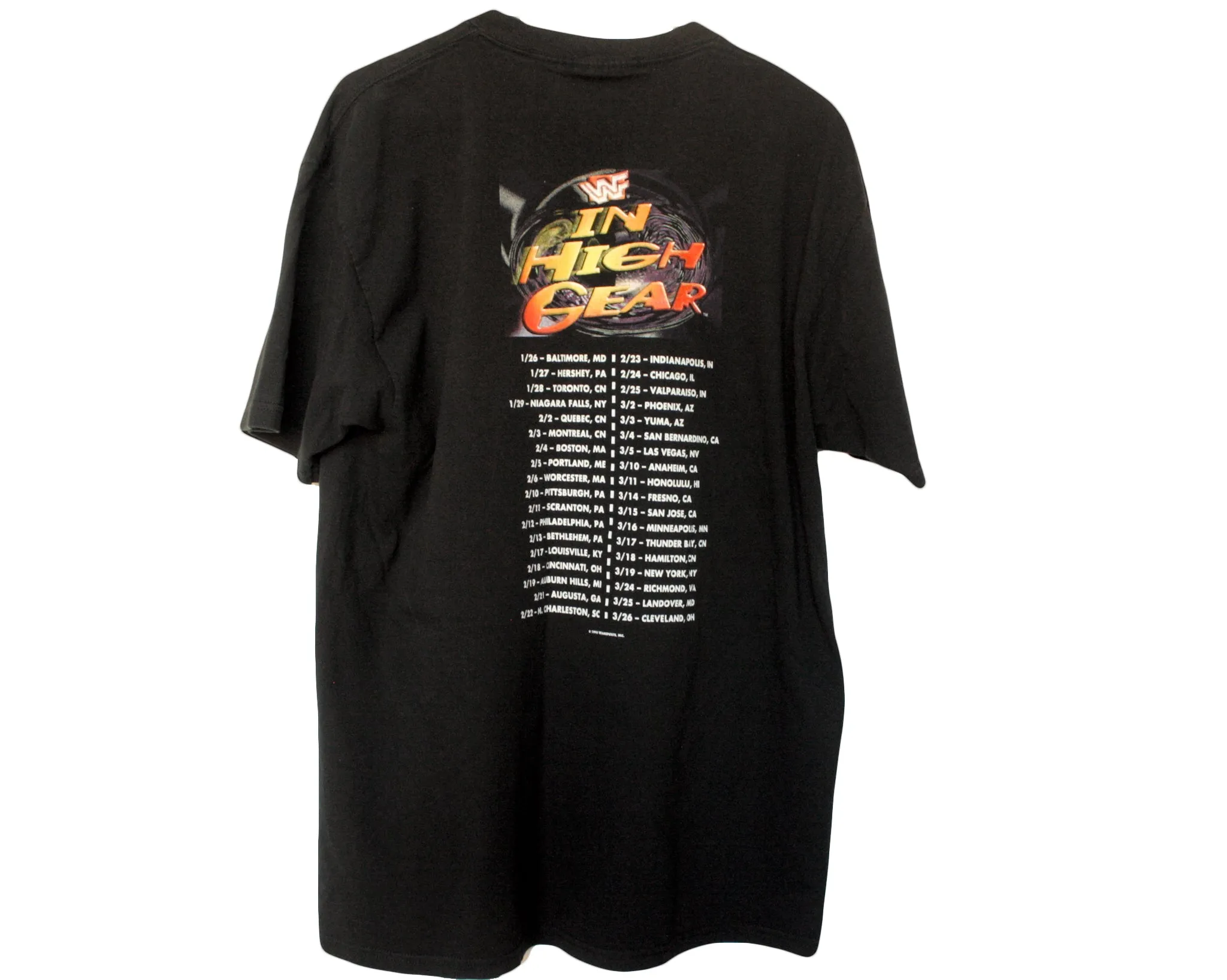 WWF IN HIGH GEAR TOUR T-SHIRT XL